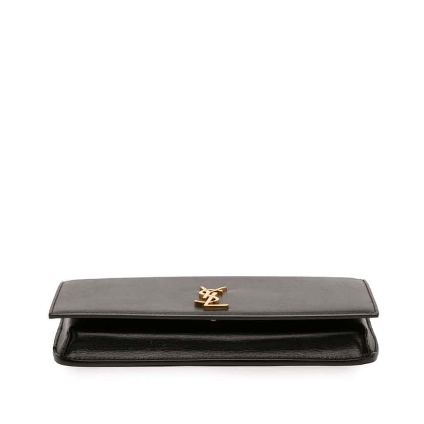 Saint Laurent Smooth Calfskin Cassandre Phone Holder Black Leather Good condition - Inside View
