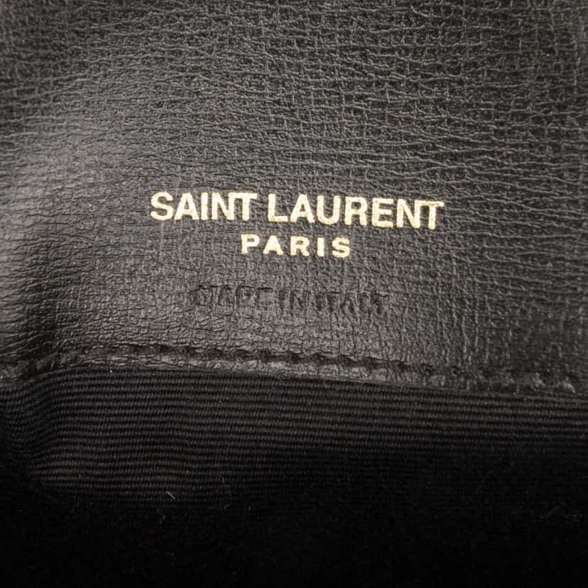 Saint Laurent Smooth Calfskin Cassandre Phone Holder Black Leather Good condition - Box View