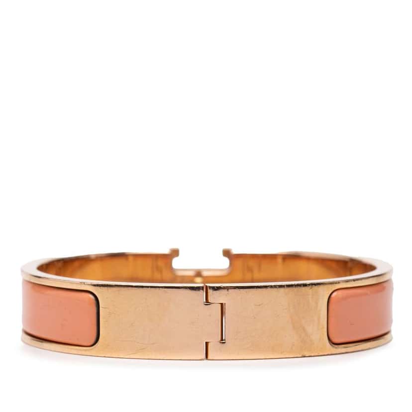 Hermès Narrow Enamel Clic H Bracelet PM Pink Fair condition - Inside View