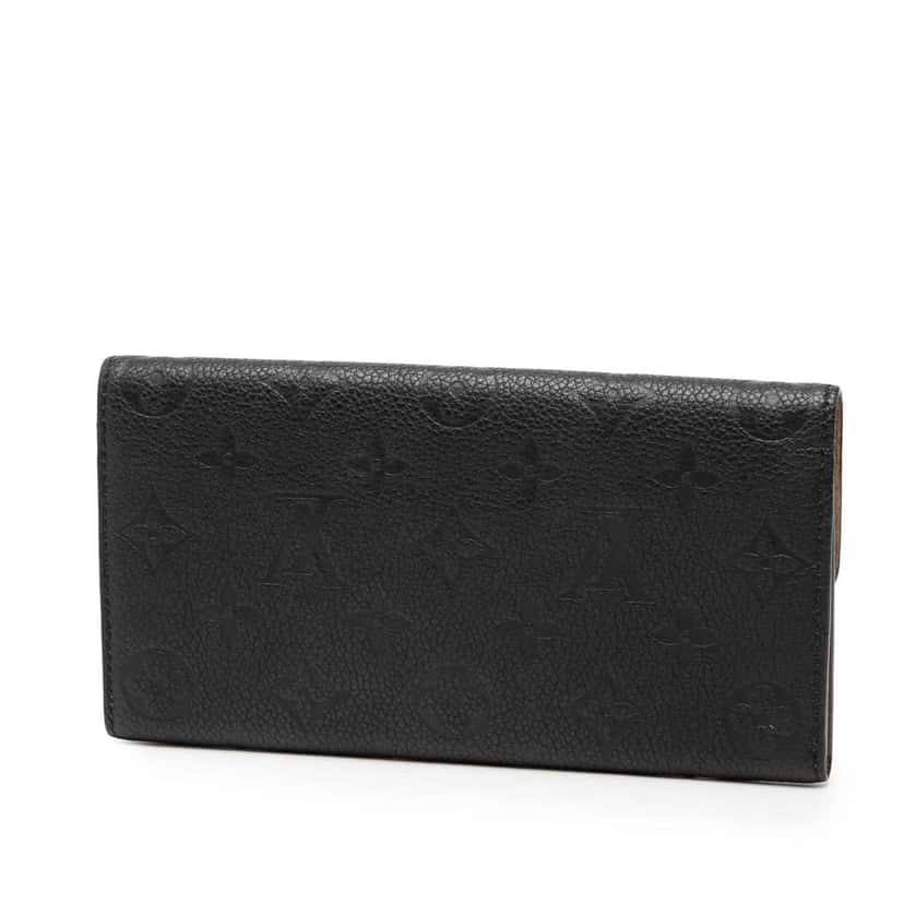 Louis Vuitton Monogram Empreinte Emilie Wallet Black Leather Good condition - Back View