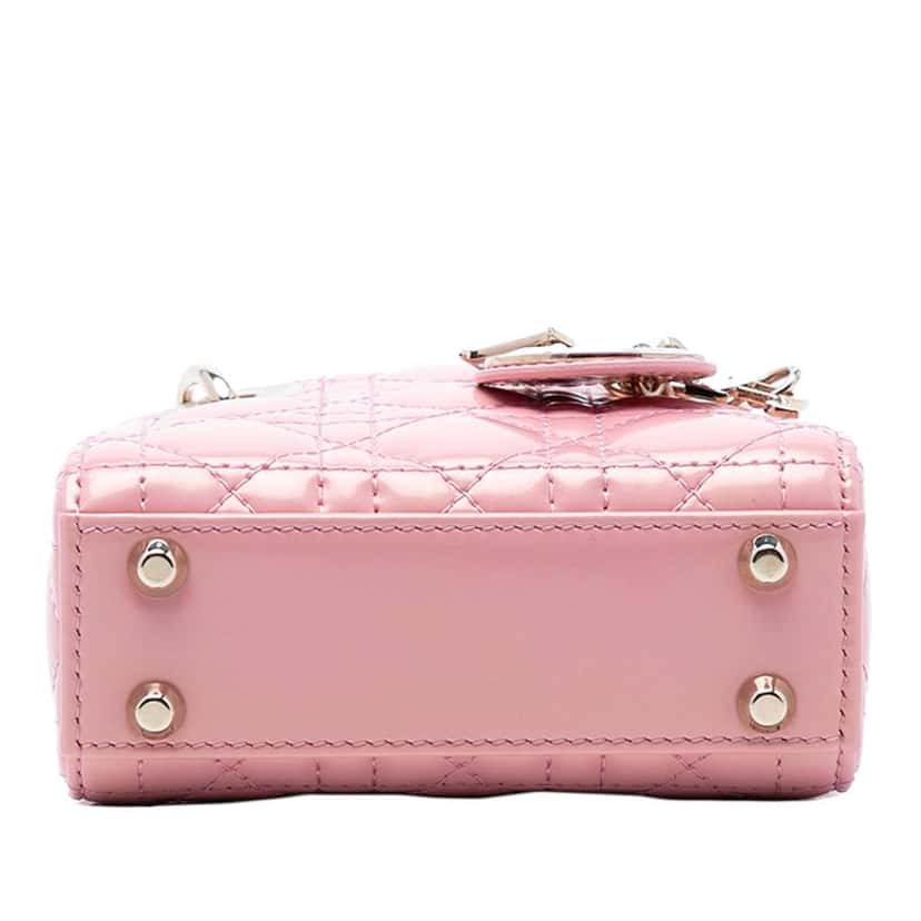 Dior Micro Patent Cannage Lady Dior Pink Leather Good condition - Inside View