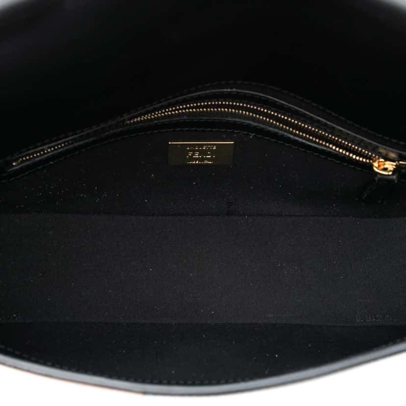 Fendi Leather Geometric Baguette Satchel Brown Leather Very good condition - Model View