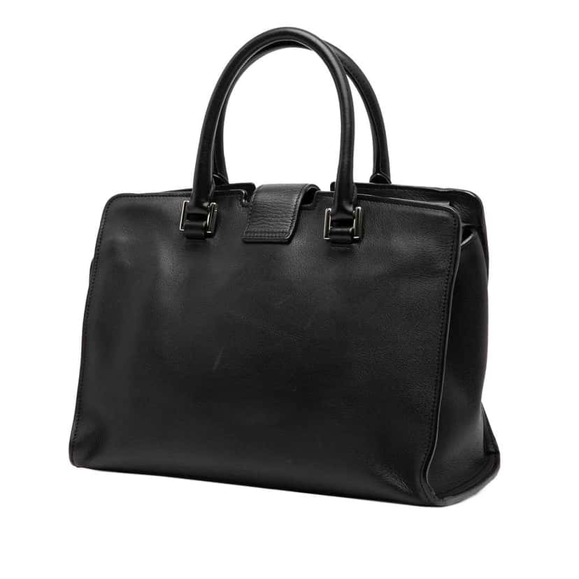Saint Laurent Baby Leather Monogram Downtown Cabas Satchel Black Leather Good condition - Back View