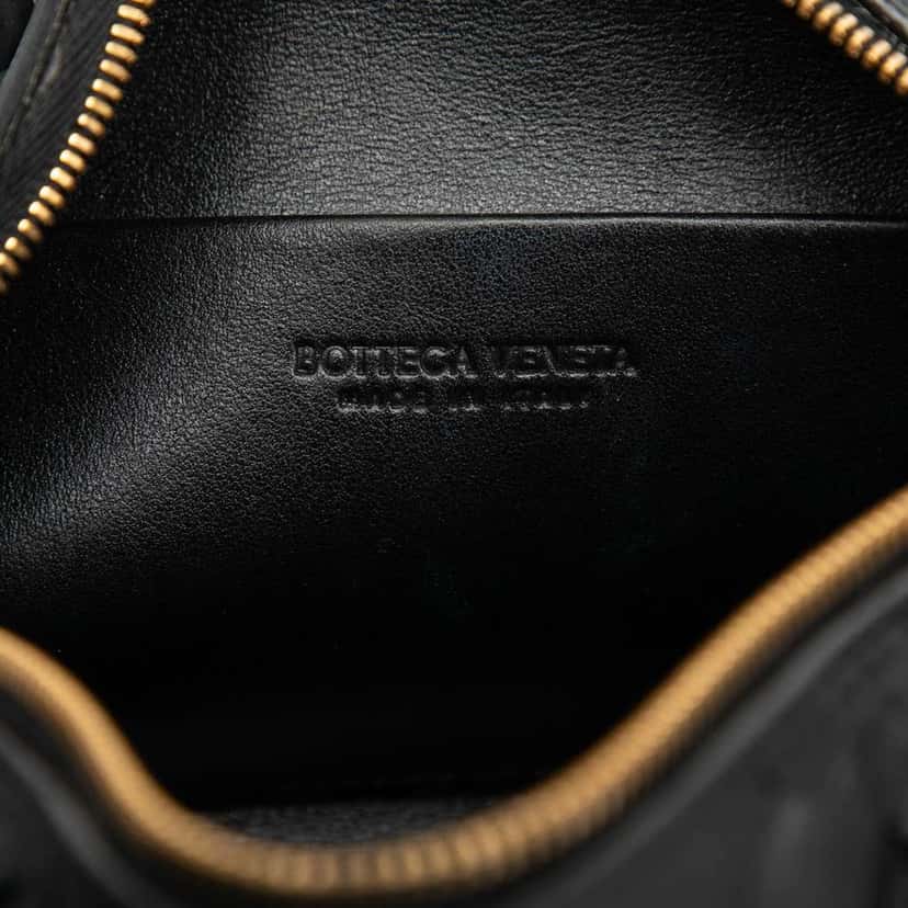 Bottega Veneta Mini Lambskin Intrecciato Loop Camera Bag Black Leather Good condition - Box View