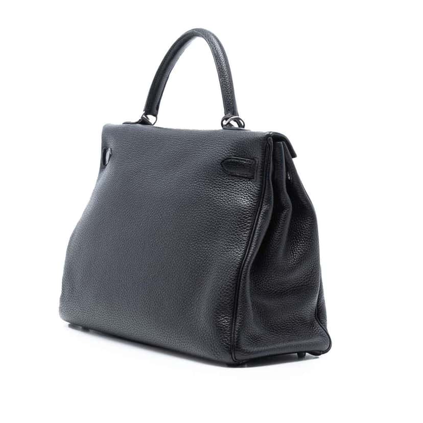 Hermès Togo Kelly II Retourne 35 Black Leather Good condition - Back View