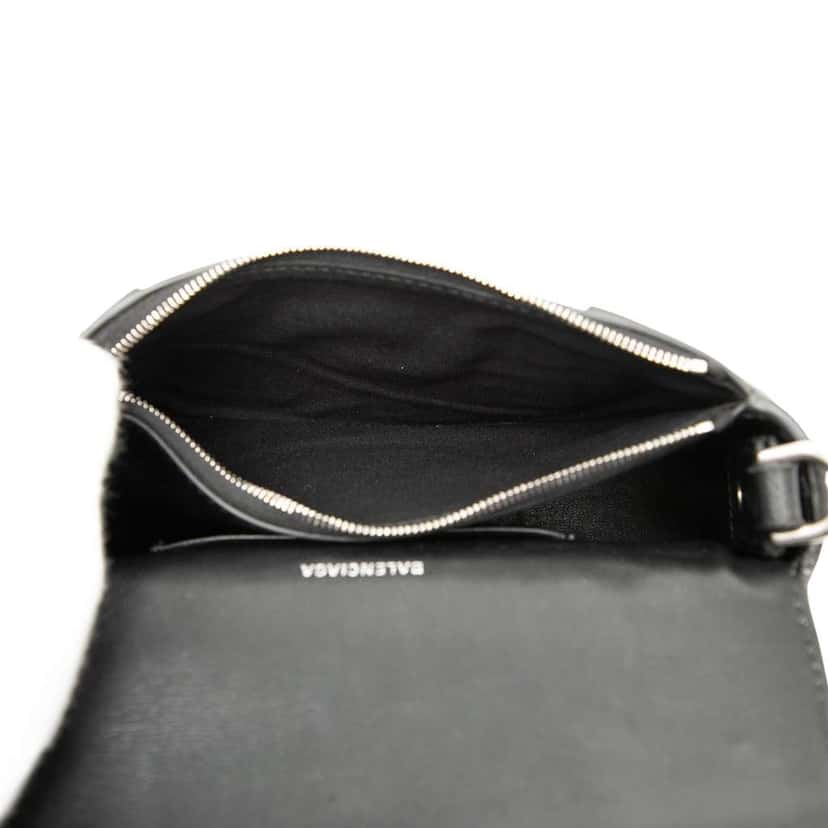 Balenciaga Calfskin Hourglass Downtown Crossbody XS Black Leather Very good condition - Model View