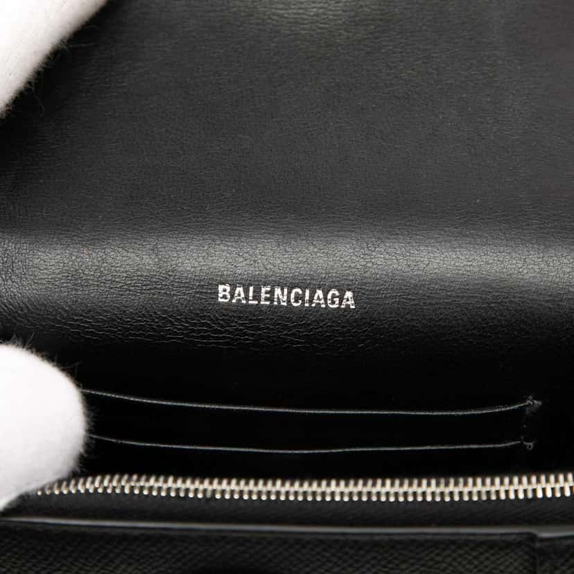 Balenciaga Calfskin Hourglass Downtown Crossbody XS Black Leather Very good condition - Box View
