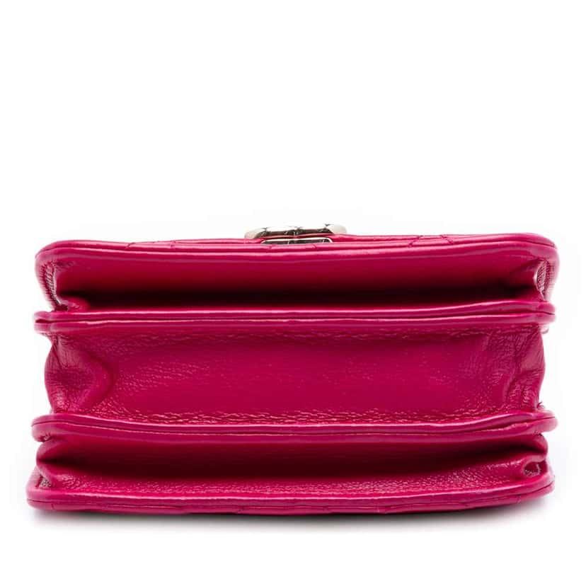Chanel Mini Lambskin Paris Le19M Charming Top Handle Flap Pink Leather Good condition - Inside View