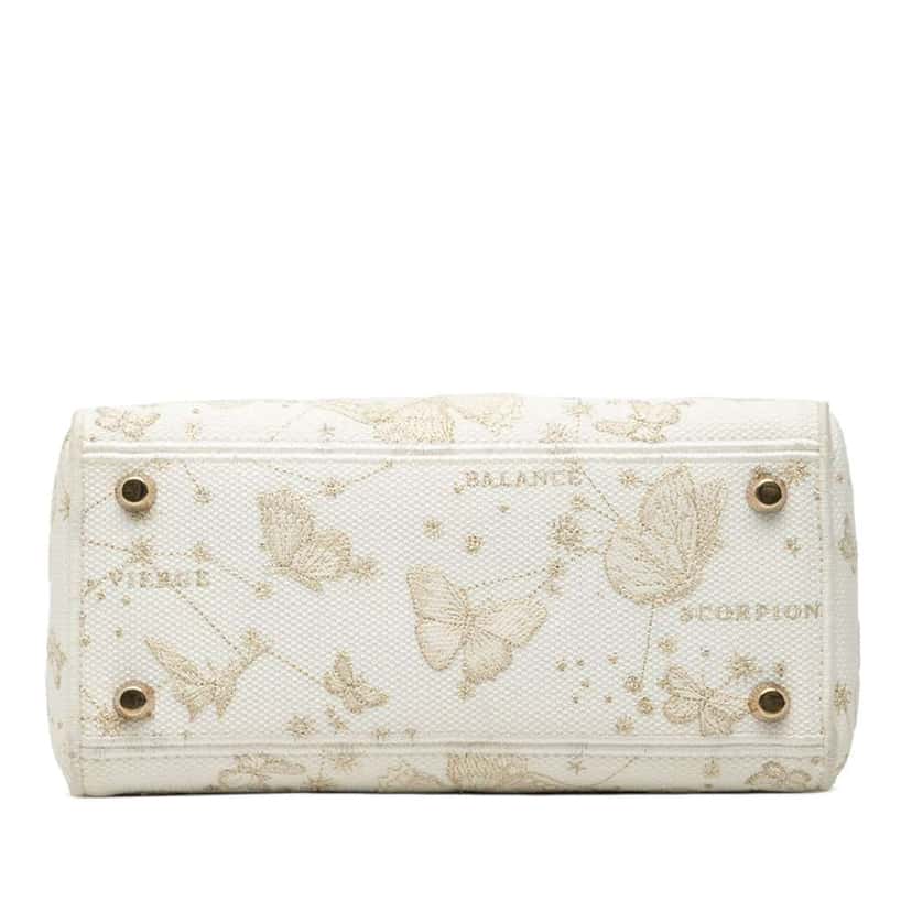 Dior Medium Embroidered Canvas Butterfly Zodiac Lady D Lite White Canvas Good condition - Inside View