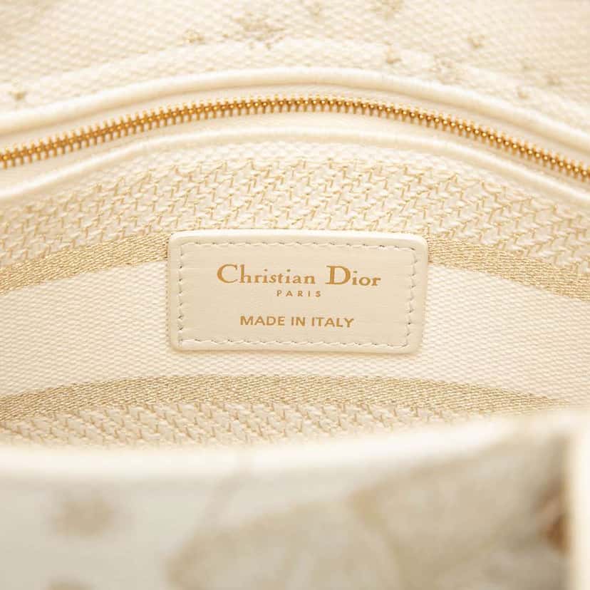 Dior Medium Embroidered Canvas Butterfly Zodiac Lady D Lite White Canvas Good condition - Box View
