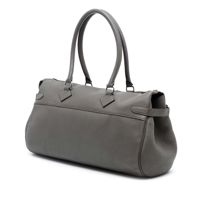 Hermès Clemence Atlas 42 Grey Leather Good condition - Back View