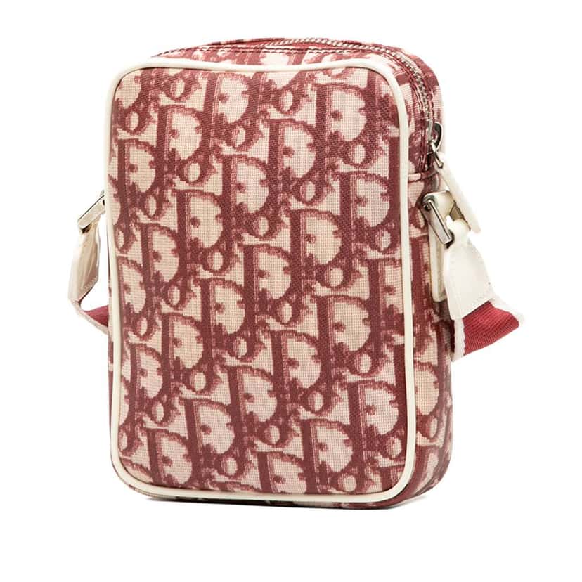 Dior Oblique Trotter Coated Canvas No.2 Crossbody Red Canvas Good condition - Back View