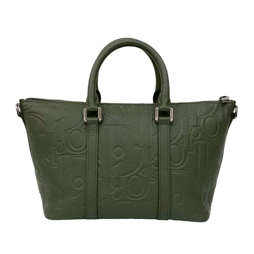 Dior Gravity Leather Weekender 25 Green Leather Good condition - Back View