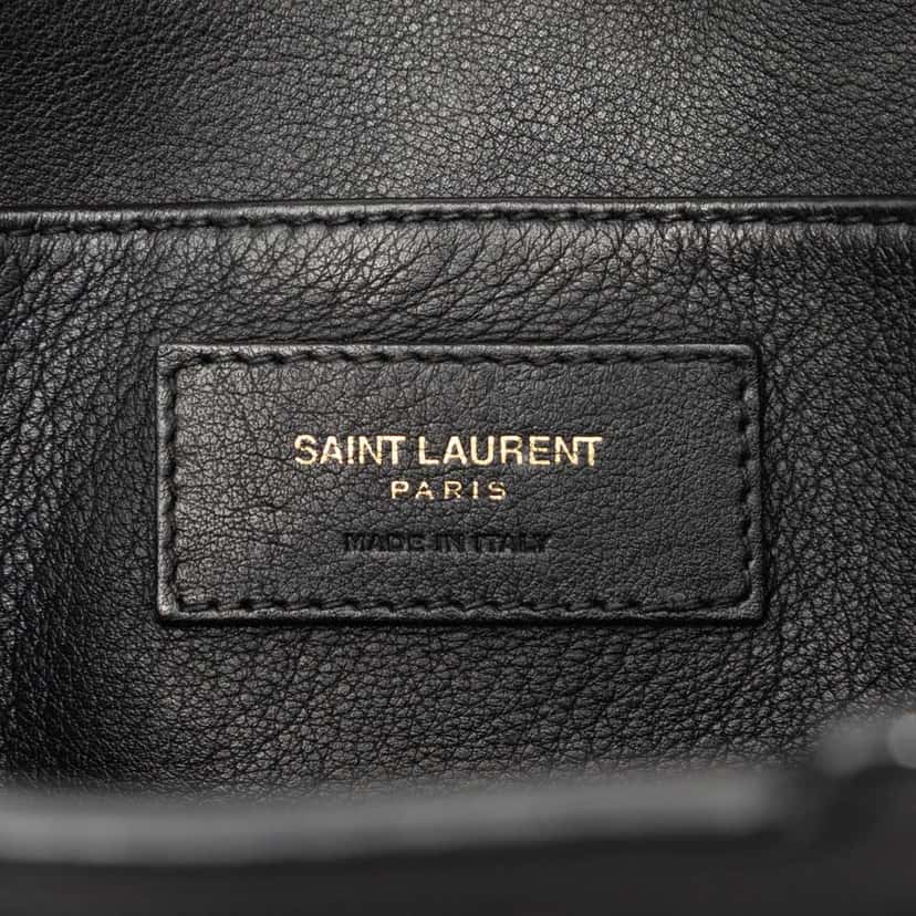 Saint Laurent Small Leather Monogram Cabas Satchel Black Leather Good condition - Box View