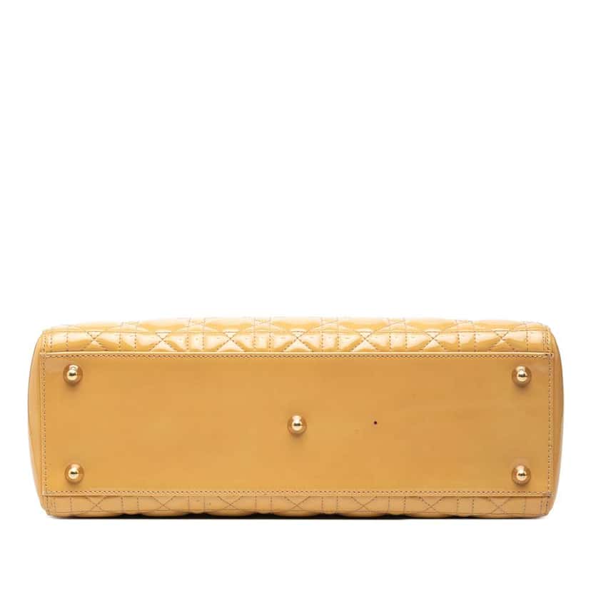 Dior Large Patent Cannage Lady Dior Brown Leather Good condition - Inside View