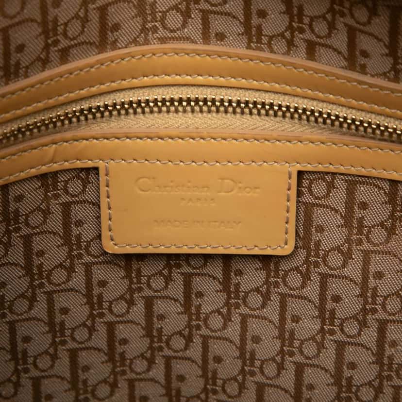 Dior Large Patent Cannage Lady Dior Brown Leather Good condition - Box View
