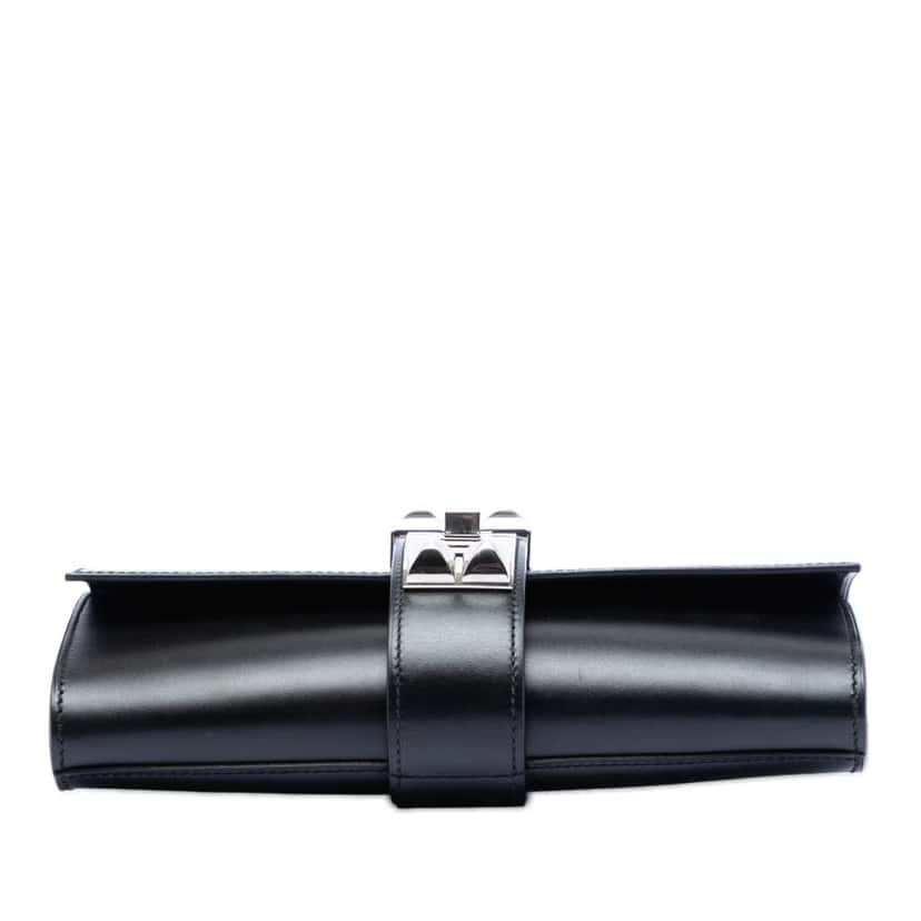 Hermès Tadelakt Medor Clutch 23 Black Leather Good condition - Inside View