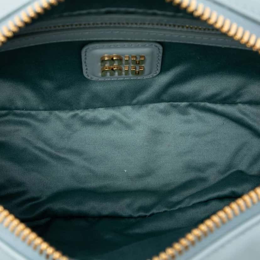 Miu Miu Leather Arcadie Satchel Blue Leather Very good condition - Model View