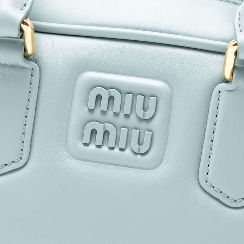 Miu Miu Leather Arcadie Satchel Blue Leather Very good condition - Box View