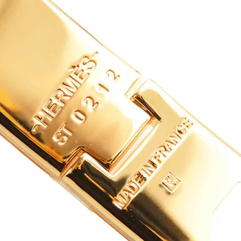 Hermès Enamel Clic H Bracelet PM Orange Good condition - Box View