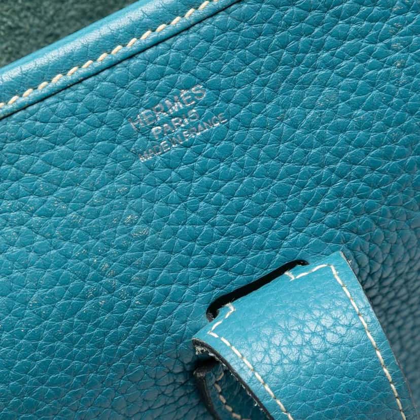 Hermès Clemence Evelyne III 29 Blue Leather Good condition - Box View