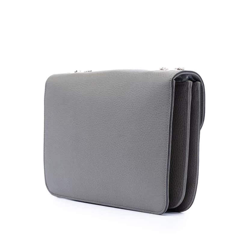 Gucci Medium Dollar Calfskin Interlocking G Crossbody Grey Leather Good condition - Back View