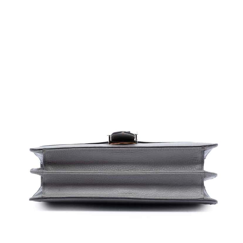 Gucci Medium Dollar Calfskin Interlocking G Crossbody Grey Leather Good condition - Inside View