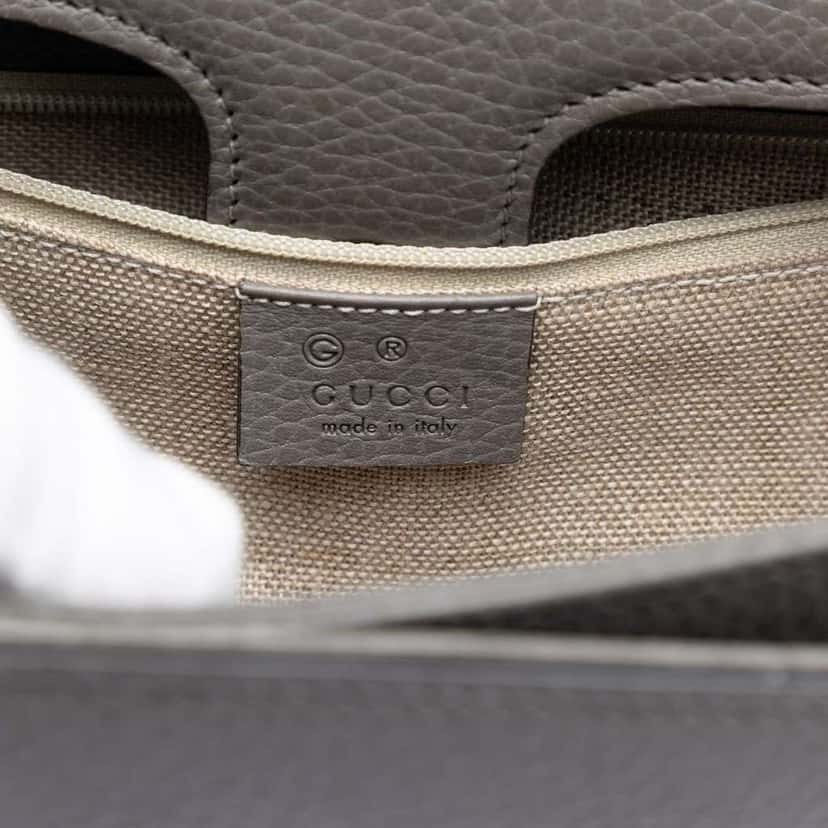 Gucci Medium Dollar Calfskin Interlocking G Crossbody Grey Leather Good condition - Box View
