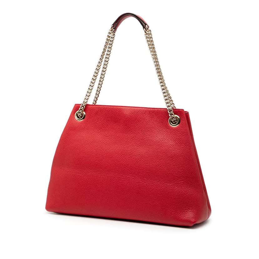 Gucci Medium Leather Soho Chain Tote Red Leather Good condition - Back View