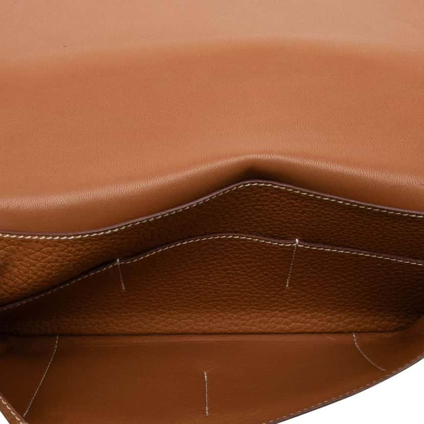 Hermès Togo Dogon Duo Wallet GM Brown Leather Good condition - Model View