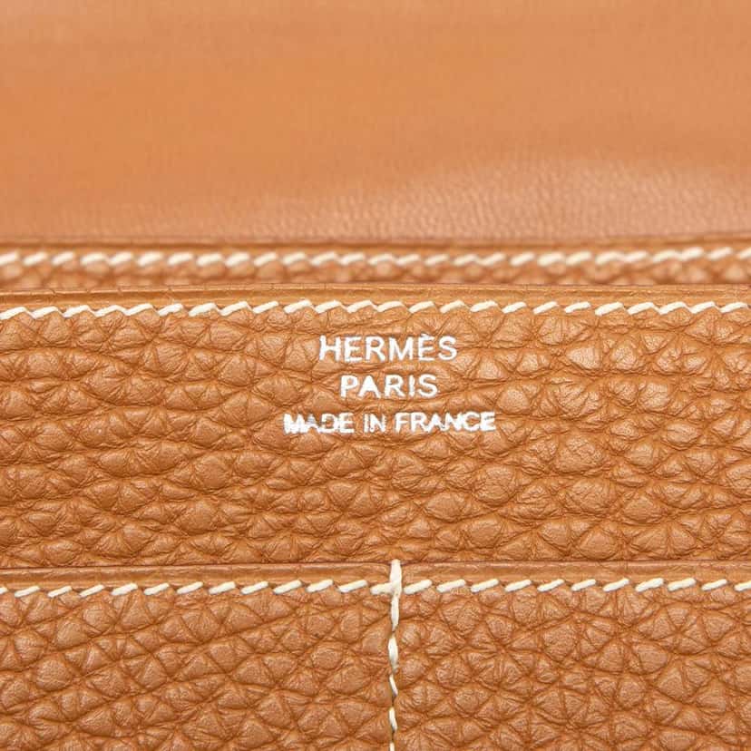 Hermès Togo Dogon Duo Wallet GM Brown Leather Good condition - Box View