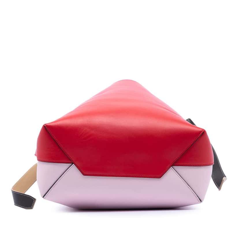 Celine Small Smooth Bicolor Calfskin Twisted Cabas Tote Red Leather Good condition - Inside View