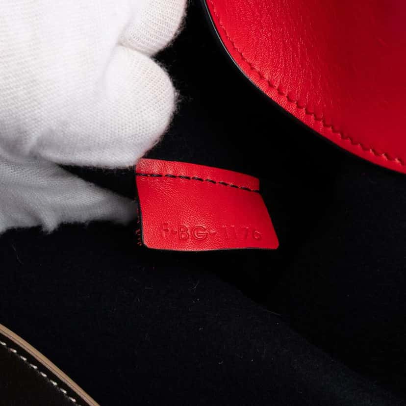 Celine Small Smooth Bicolor Calfskin Twisted Cabas Tote Red Leather Good condition - Box View