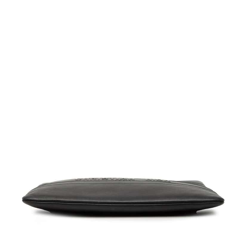 Dior Logo Embossed Leather Clutch Black Leather Good condition - Inside View