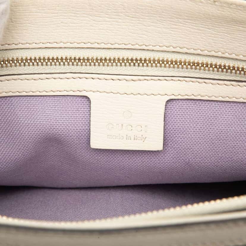 Gucci Small Leather Flora Nice Tote White Leather Good condition - Box View