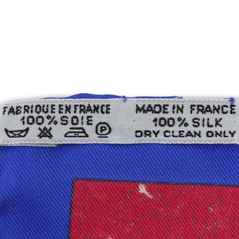 Hermès Pierres D Orient Et D Occident Silk Scarf 90 Blue Silk Good condition - Inside View