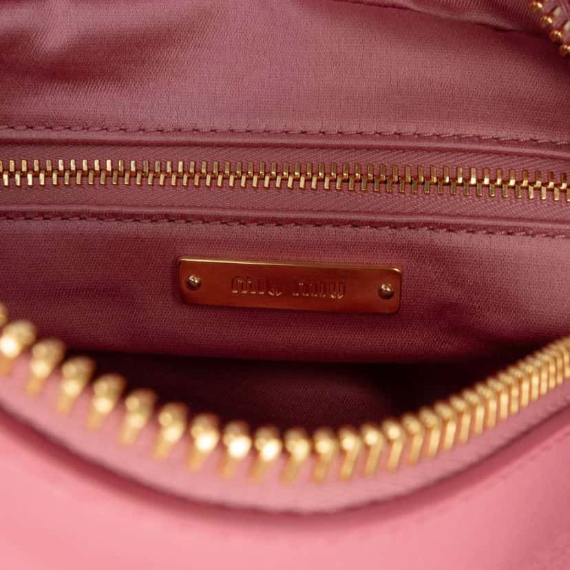 Miu Miu Nappa Knot Top Handle Bag Pink Leather Good condition - Box View
