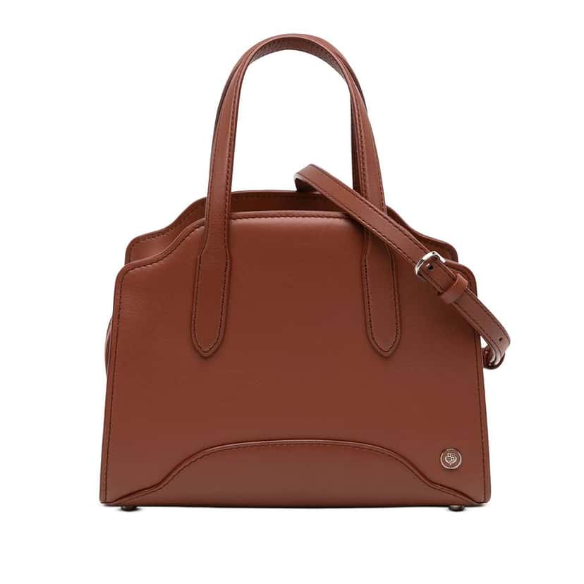 Loro Piana Micro Leather Sesia Satchel Brown Leather Good condition - Front View