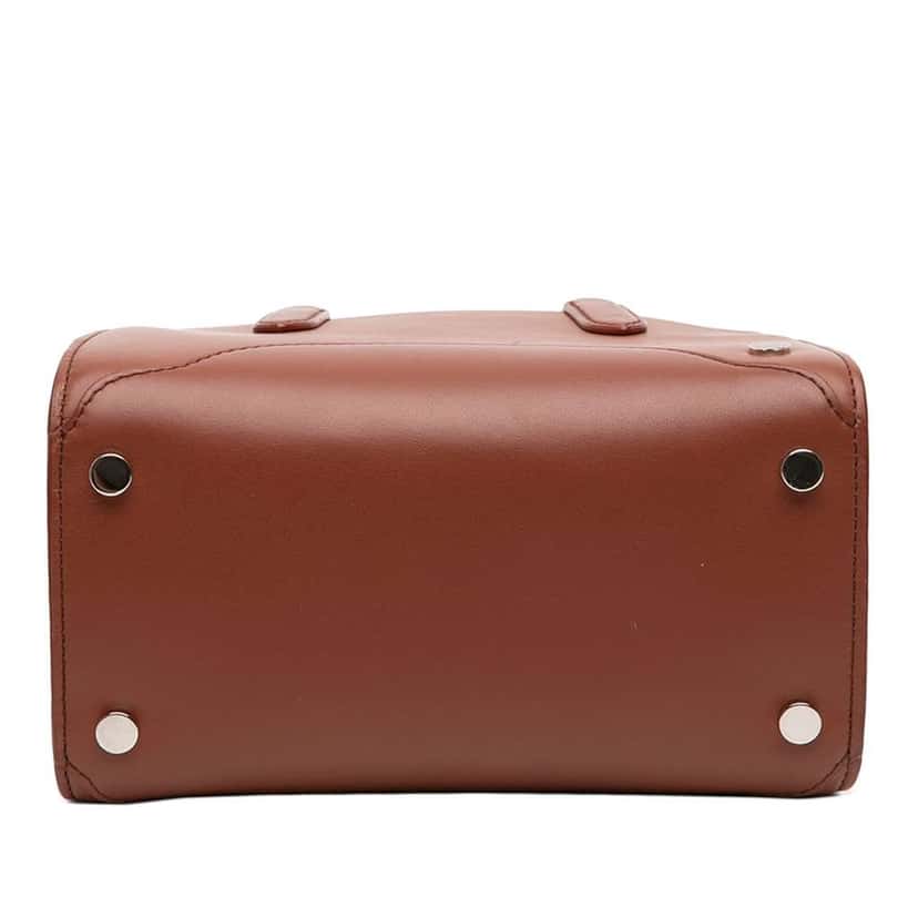 Loro Piana Micro Leather Sesia Satchel Brown Leather Good condition - Inside View