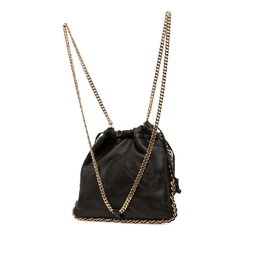 Balmain Leather Round Chain Handle Backpack Black Leather Good condition - Back View