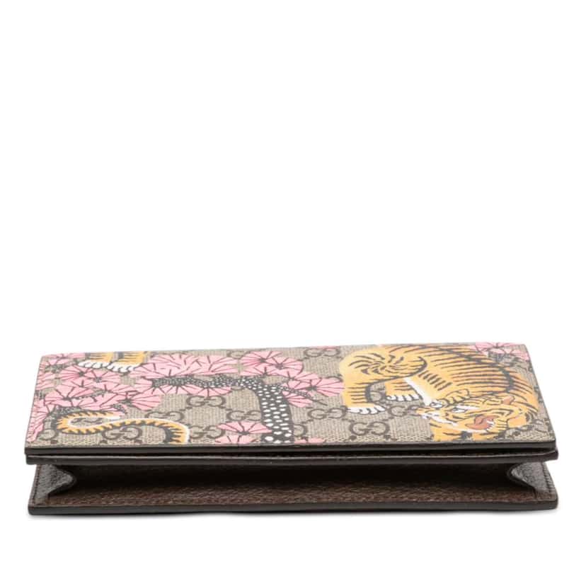Gucci GG Supreme Bengal Wallet on Chain Brown Canvas Good condition - Inside View