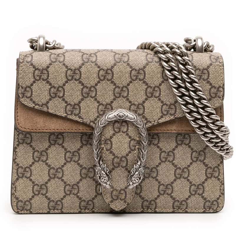 Gucci Small GG Supreme Dionysus Crossbody Brown Canvas Very good condition - Front View
