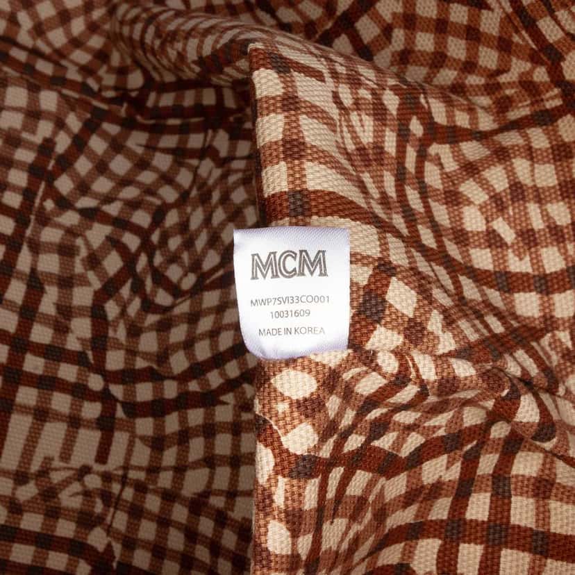 Mcm Medium Visetos Coated Canvas Anya Top Zip Shopper Tote Brown Canvas Good condition - Box View