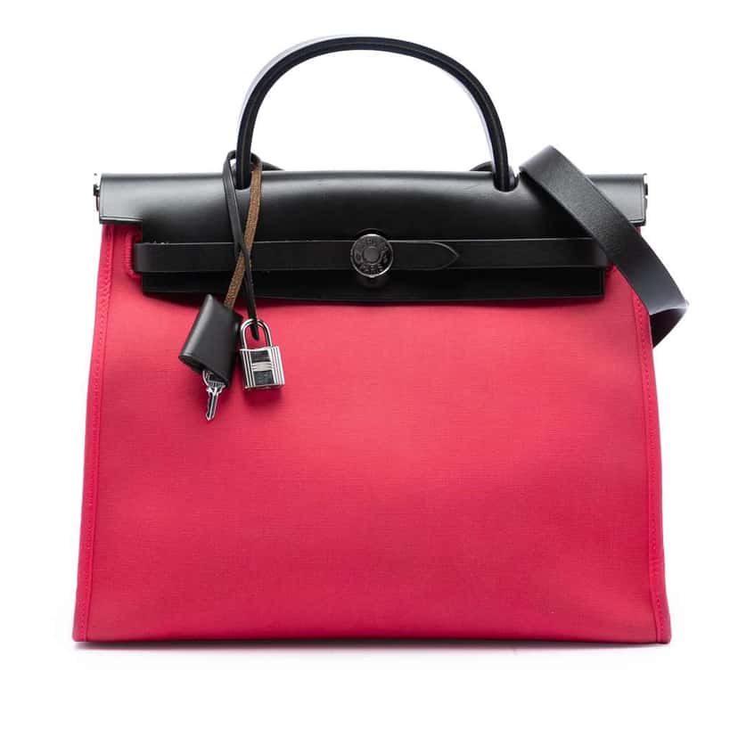 Hermès Toile Herbag Zip 31 Pink Canvas Good condition - Front View