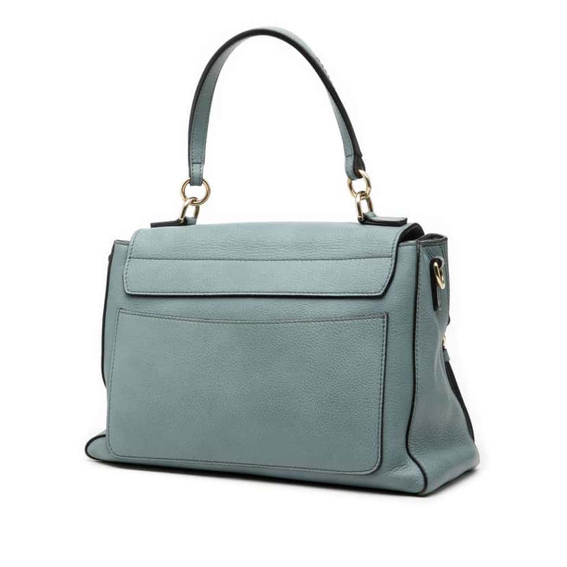 Chloé Small Leather Faye Day Satchel Blue Leather Good condition - Back View