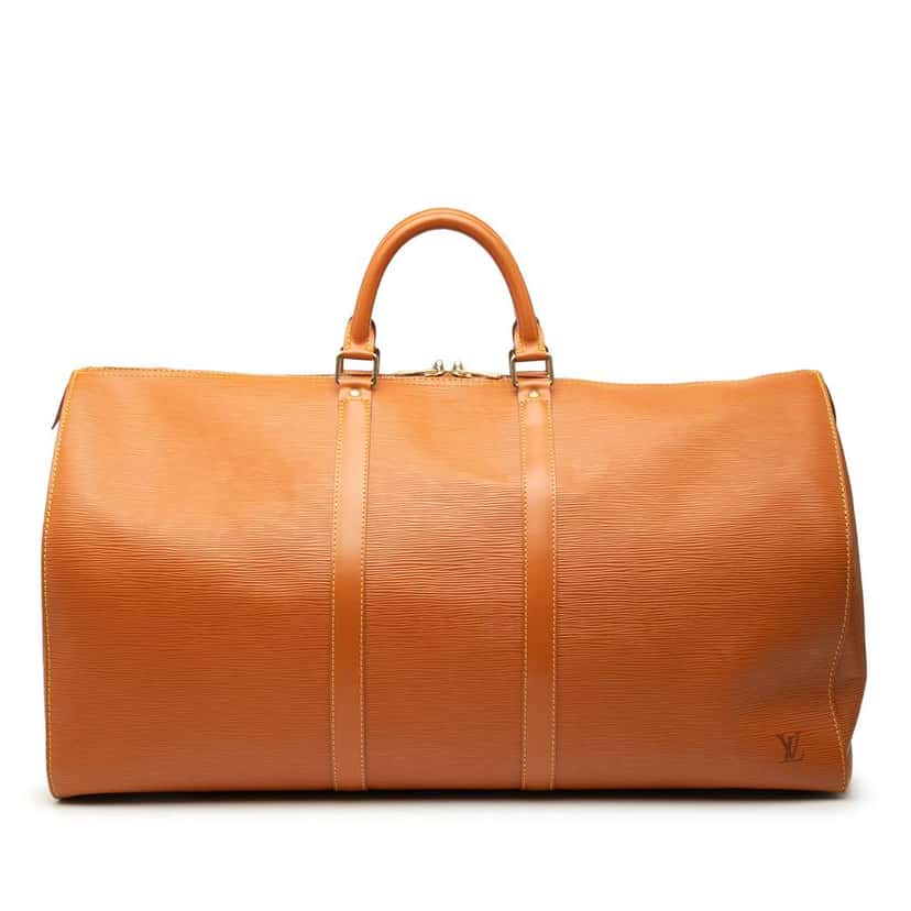 Louis Vuitton Epi Keepall 55 Brown Leather Good condition - Front View