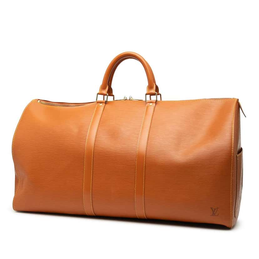 Louis Vuitton Epi Keepall 55 Brown Leather Good condition - Back View