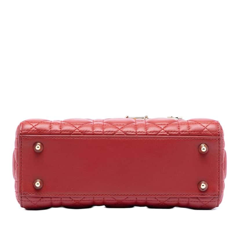 Dior Small Lambskin Cannage My ABCDior Lady Dior Red Leather Very good condition - Inside View