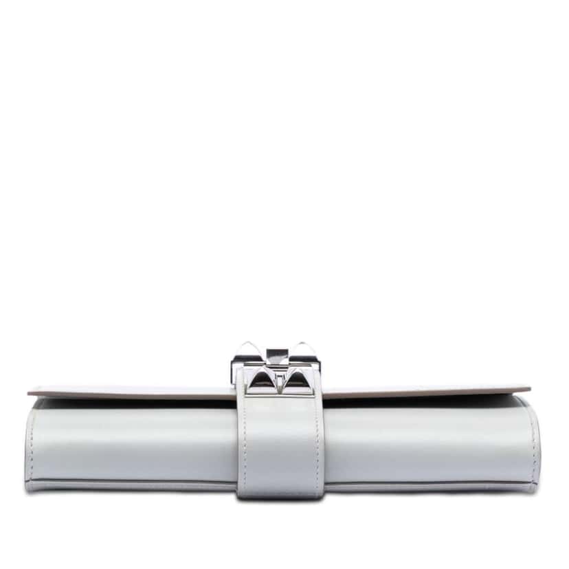 Hermès Tadelakt Medor Clutch 23 Grey Leather Good condition - Inside View