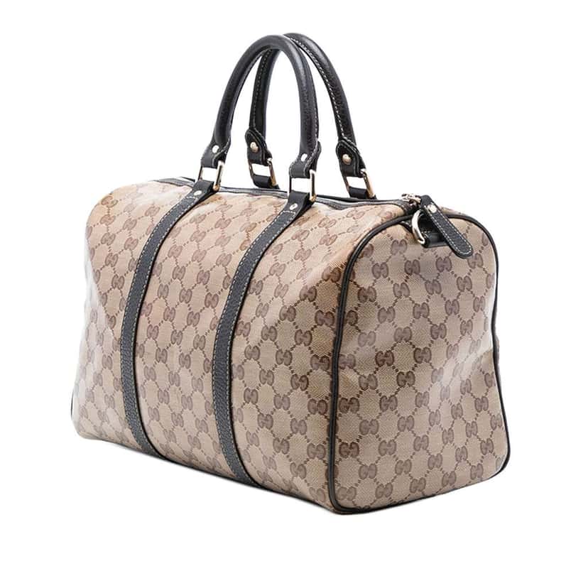 Gucci Medium GG Crystal Joy Boston Bag Brown Canvas Very good condition - Back View